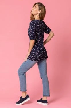 Roman Blue Gathered Floral Print Top 9 Roman Blue Gathered Floral Print Top -Roman Sales Shop unnamed file 6633