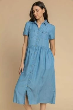 Roman Blue Denim Buttoned Midi Shirt Dress 11 Roman Blue Denim Buttoned Midi Shirt Dress -Roman Sales Shop unnamed file 664