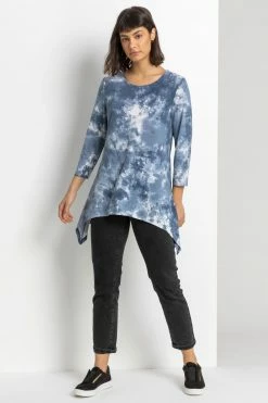 Roman Blue Tie Dye Print Jersey Swing Top 9 Roman Blue Tie Dye Print Jersey Swing Top -Roman Sales Shop unnamed file 6642