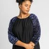 Roman Navy Curve Animal Print Burnout Top 2 Roman Navy Curve Animal Print Burnout Top -Roman Sales Shop unnamed file 6665