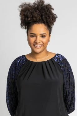 Roman Navy Curve Animal Print Burnout Top 11 Roman Navy Curve Animal Print Burnout Top -Roman Sales Shop unnamed file 6668