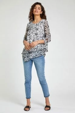 Roman White Animal Mesh Overlay Asymmetric Top 9 Roman White Animal Mesh Overlay Asymmetric Top -Roman Sales Shop unnamed file 6673