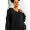 Roman Black Curve Frill Hem Shirred Top 1 Roman Black Curve Frill Hem Shirred Top -Roman Sales Shop unnamed file 6676