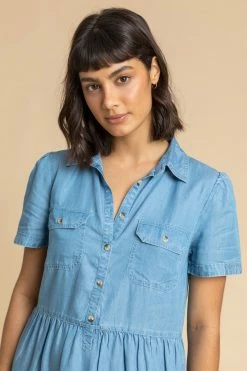 Roman Blue Denim Buttoned Shirt Dress 11 Roman Blue Denim Buttoned Shirt Dress -Roman Sales Shop unnamed file 668