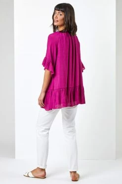 Roman Pink Longline Frill Detail Top 8 Roman Pink Longline Frill Detail Top -Roman Sales Shop unnamed file 6682