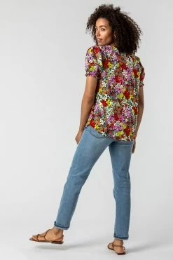 Roman Multi Floral Print Frill Detail Blouse 8 Roman Multi Floral Print Frill Detail Blouse -Roman Sales Shop unnamed file 6708