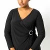 Roman Black Curve Wrap Diamante Buckle Top 1 Roman Black Curve Wrap Diamante Buckle Top -Roman Sales Shop unnamed file 6717