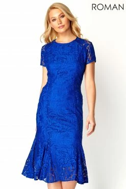 Roman Blue Flute Hem Lace Midi Dress 8 Roman Blue Flute Hem Lace Midi Dress -Roman Sales Shop unnamed file 672