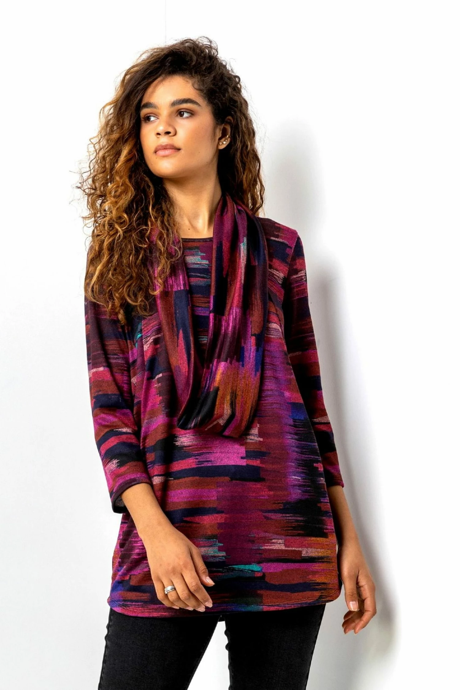 Roman Purple Animal Print Twist Detail Top 3 Roman Purple Animal Print Twist Detail Top