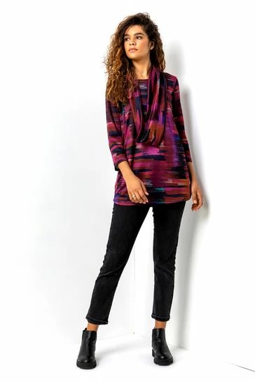 Roman Purple Animal Print Twist Detail Top 8 Roman Purple Animal Print Twist Detail Top - Image 6