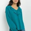 Roman Blue Chiffon Frill Neck Detail Top 1 Roman Blue Chiffon Frill Neck Detail Top -Roman Sales Shop unnamed file 6780