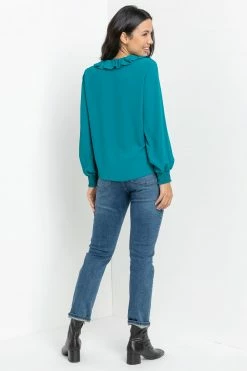 Roman Blue Chiffon Frill Neck Detail Top 11 Roman Blue Chiffon Frill Neck Detail Top -Roman Sales Shop unnamed file 6782