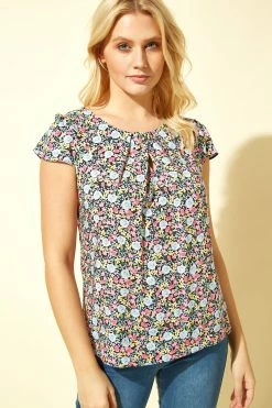 Roman Purple Ditsy Floral Cap Sleeve Top 14 Roman Purple Ditsy Floral Cap Sleeve Top -Roman Sales Shop unnamed file 6792