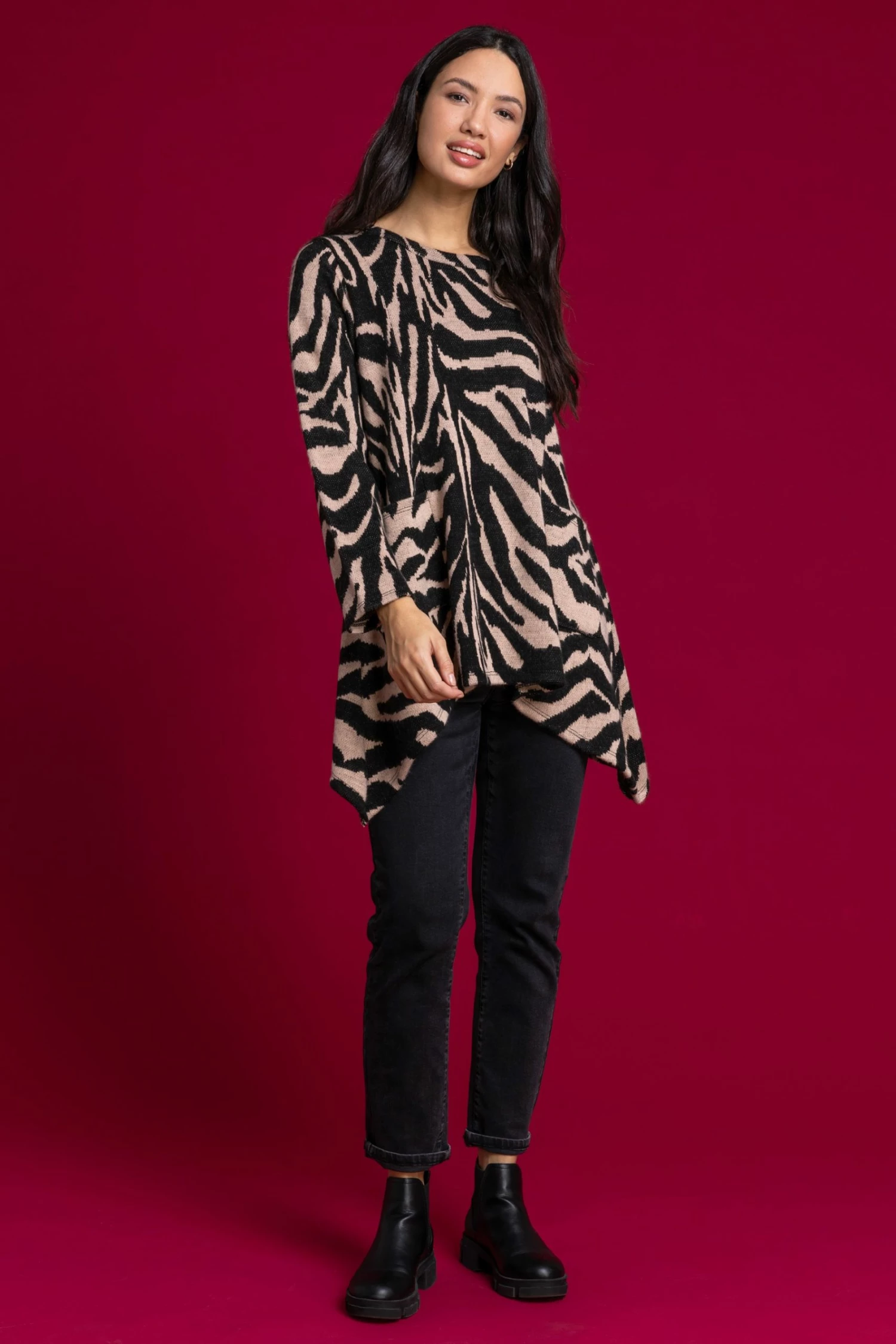 Roman Black Zebra Print Swing Top 4 Roman Black Zebra Print Swing Top - Image 2