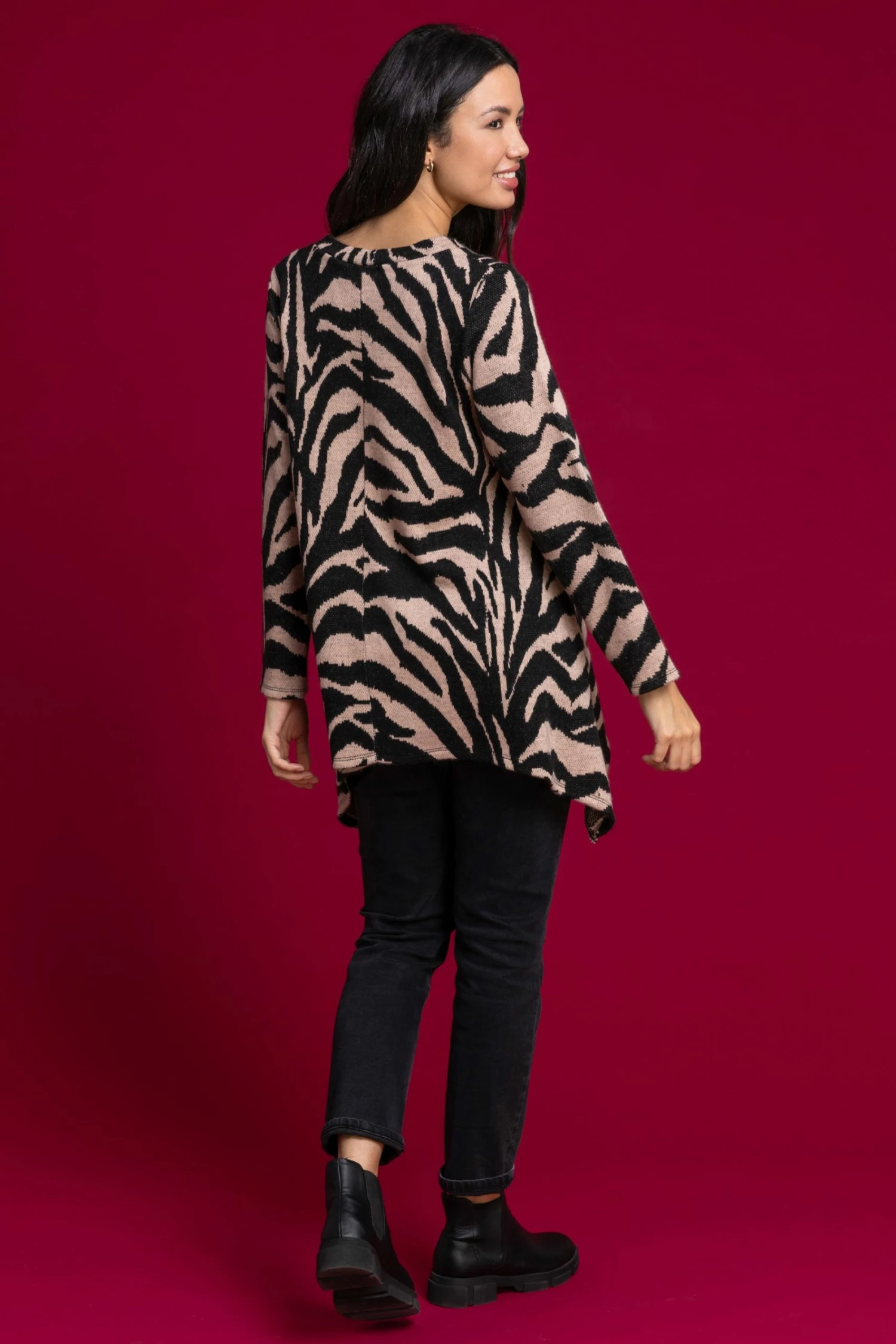 Roman Black Zebra Print Swing Top 5 Roman Black Zebra Print Swing Top - Image 3