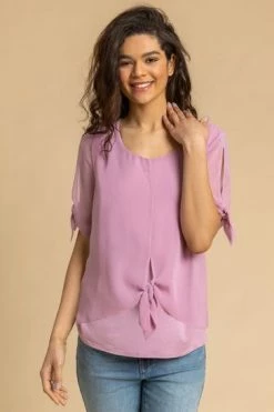 Roman Purple Chiffon Layered Tie Front Top 11 Roman Purple Chiffon Layered Tie Front Top -Roman Sales Shop unnamed file 6803