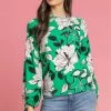 Roman Green Floral Print Tie Sleeve Top 1 Roman Green Floral Print Tie Sleeve Top -Roman Sales Shop unnamed file 6809