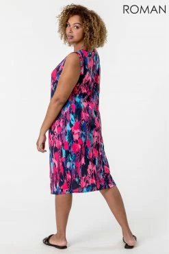Roman Multi Curve Abstract Print Cocoon Dress -Roman Sales Shop unnamed file 682