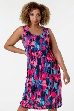 Roman Multi Curve Abstract Print Cocoon Dress -Roman Sales Shop unnamed file 685