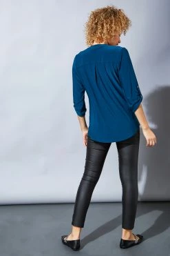 Roman Green Originals Three Quarter Sleeve Embellished Top -Roman Sales Shop unnamed file 6863