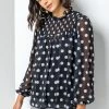 Roman Black Shirred High Neck Spot Top 1 Roman Black Shirred High Neck Spot Top -Roman Sales Shop unnamed file 6881