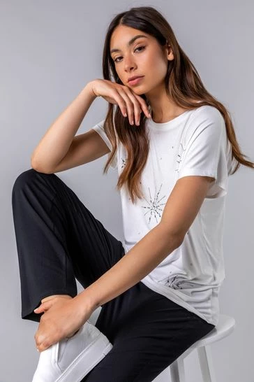 Roman White Sparkle Star Embellished Top 7 Roman White Sparkle Star Embellished Top - Image 5