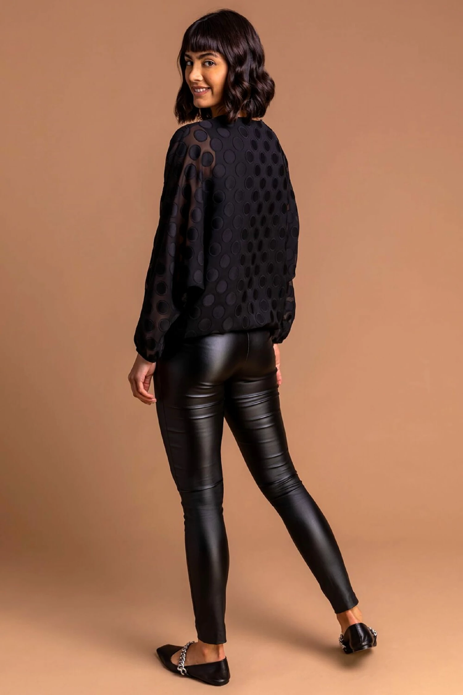 Roman Black Textured Spot Zip Detailed Top 5 Roman Black Textured Spot Zip Detailed Top - Image 3