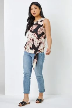 Roman Black & Pink Petite Tropical Print Necklace Detail Top 9 Roman Black & Pink Petite Tropical Print Necklace Detail Top -Roman Sales Shop unnamed file 6903