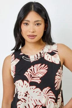 Roman Black & Pink Petite Tropical Print Necklace Detail Top 10 Roman Black & Pink Petite Tropical Print Necklace Detail Top -Roman Sales Shop unnamed file 6904