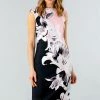 Roman Pink Floral Print Scuba Dress -Roman Sales Shop unnamed file 691