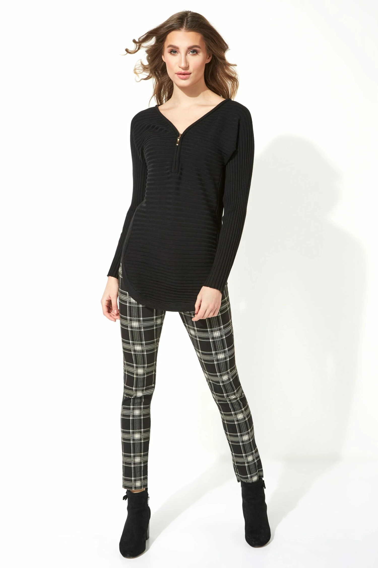 Roman Black Originals Zip Front Textured Top 4 Roman Black Originals Zip Front Textured Top - Image 2