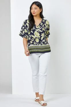 Roman Blue & Green Petite Floral Print Cold Shoulder Top 10 Roman Blue & Green Petite Floral Print Cold Shoulder Top -Roman Sales Shop unnamed file 6937