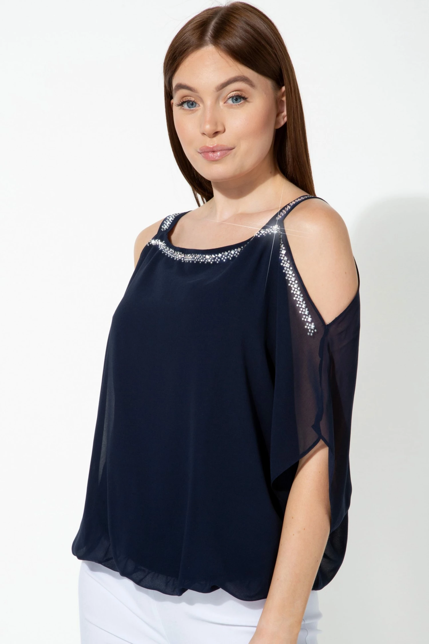 Roman Navy Hotfix Cold Shoulder Top 6 Roman Navy Hotfix Cold Shoulder Top - Image 4