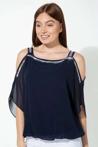 Roman Navy Hotfix Cold Shoulder Top 7 Roman Navy Hotfix Cold Shoulder Top - Image 5