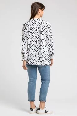 Roman White Curve Spot Print Frill Detail Top 9 Roman White Curve Spot Print Frill Detail Top -Roman Sales Shop unnamed file 6959
