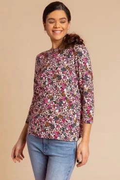 Roman Pink Ditsy Floral Print Jersey Top 11 Roman Pink Ditsy Floral Print Jersey Top -Roman Sales Shop unnamed file 6976