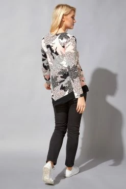 Roman Pink Abstract Chiffon Hem Asymmetric Top 9 Roman Pink Abstract Chiffon Hem Asymmetric Top -Roman Sales Shop unnamed file 6979