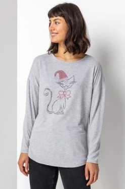 Roman Black Christmas Motif Jersey Top -Roman Sales Shop unnamed file 6987