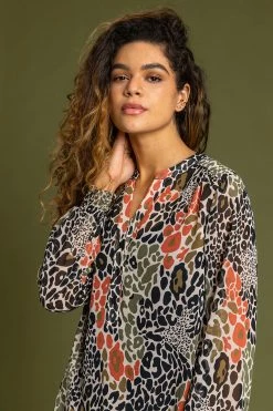 Roman Khaki Animal Print Peplum Top 10 Roman Khaki Animal Print Peplum Top -Roman Sales Shop unnamed file 6998