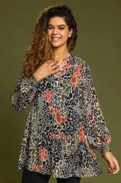 Roman Khaki Animal Print Peplum Top 11 Roman Khaki Animal Print Peplum Top -Roman Sales Shop unnamed file 6999