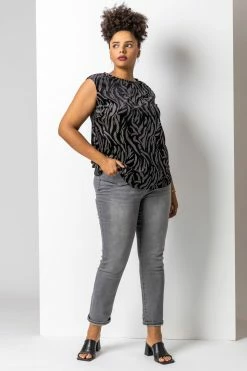 Roman Silver Curve Animal Print Velvet Top 12 Roman Silver Curve Animal Print Velvet Top -Roman Sales Shop unnamed file 7009