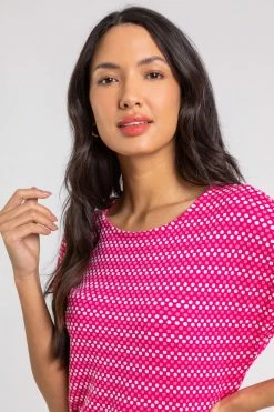 Roman Pink Textured Spot Print Tie Detail Top 11 Roman Pink Textured Spot Print Tie Detail Top -Roman Sales Shop unnamed file 7014