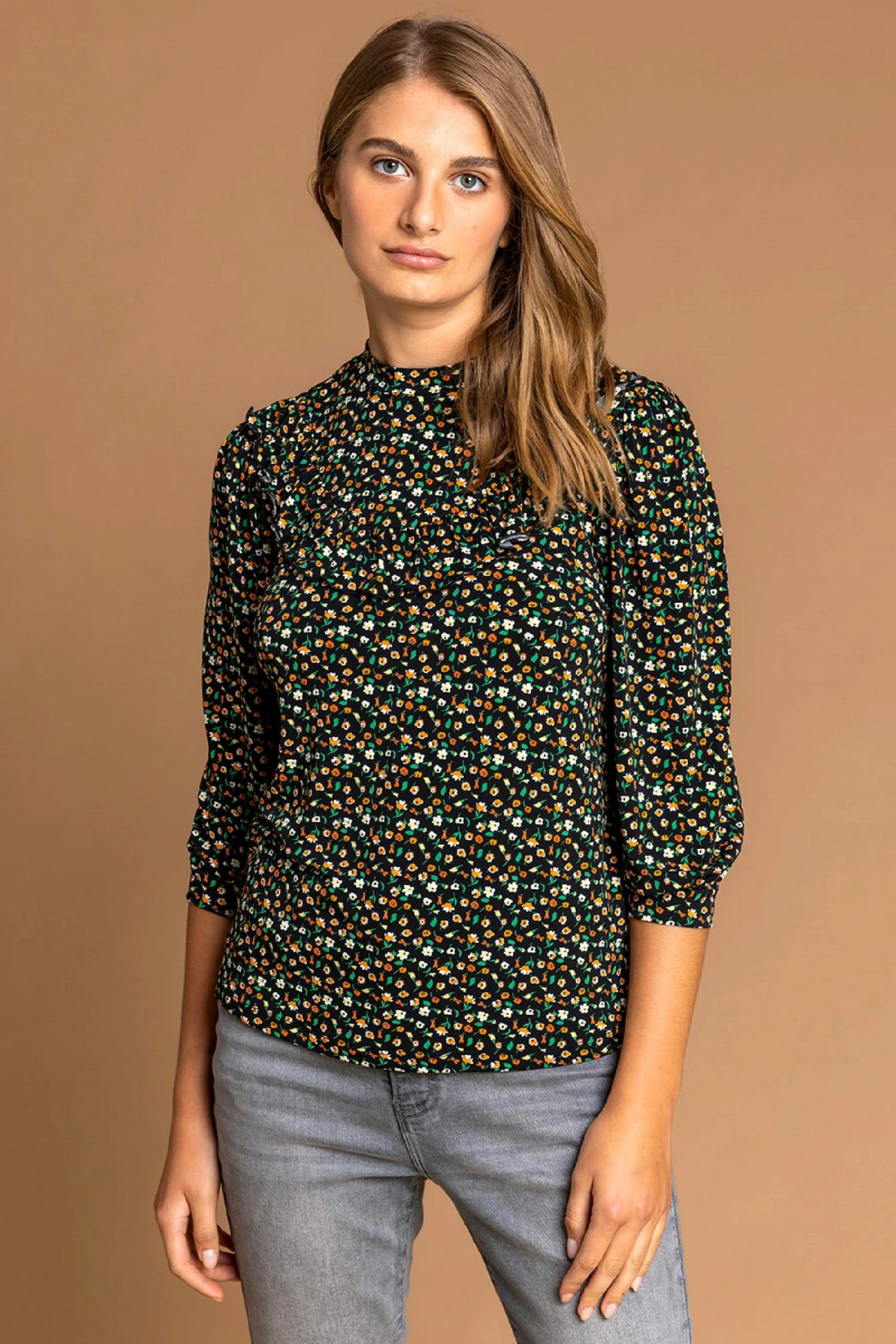 Roman Yellow Frill Detail High Neck Top 5 Roman Yellow Frill Detail High Neck Top - Image 3