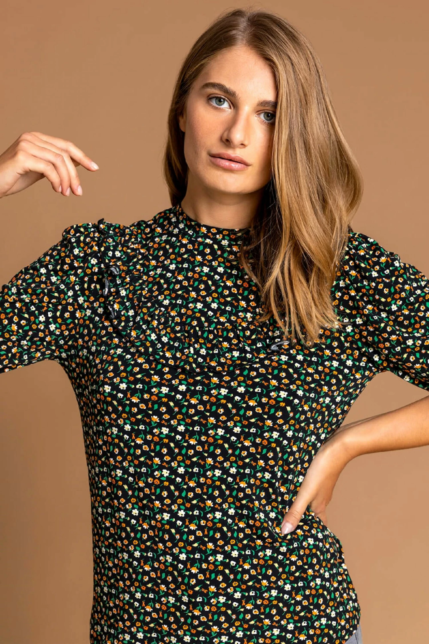 Roman Yellow Frill Detail High Neck Top 6 Roman Yellow Frill Detail High Neck Top - Image 4