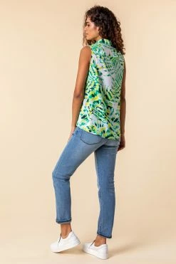 Roman Green Tropical Print Button Through Blouse 8 Roman Green Tropical Print Button Through Blouse -Roman Sales Shop unnamed file 7043