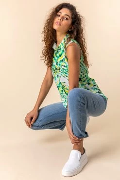 Roman Green Tropical Print Button Through Blouse 10 Roman Green Tropical Print Button Through Blouse -Roman Sales Shop unnamed file 7045