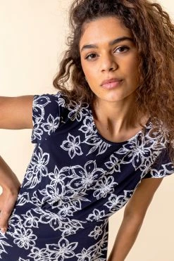 Roman Navy Floral Print Tea Dress -Roman Sales Shop unnamed file 705