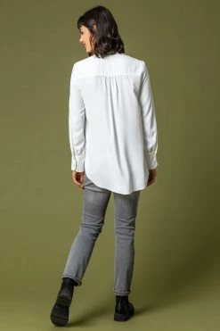 Roman Ivory Plain Chiffon Notch Neck Top 9 Roman Ivory Plain Chiffon Notch Neck Top -Roman Sales Shop unnamed file 7053
