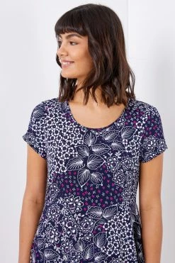 Roman Blue Floral Puff Print Hanky Hem Top 10 Roman Blue Floral Puff Print Hanky Hem Top -Roman Sales Shop unnamed file 7071