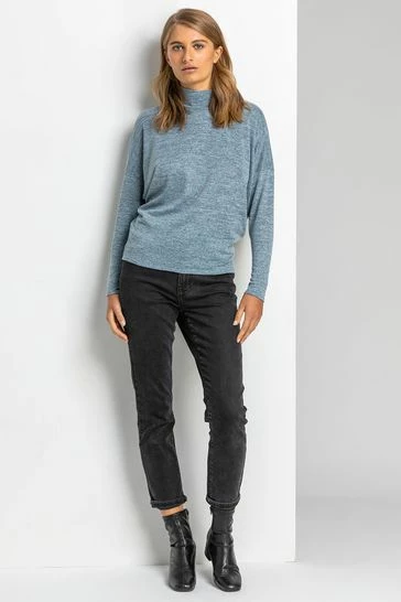 Roman Blue Button Detail Turtle Neck Top 7 Roman Blue Button Detail Turtle Neck Top - Image 5